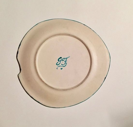 Piatto in ceramica smaltata. Gabriel Fourmaintraux. Biot anni '60.