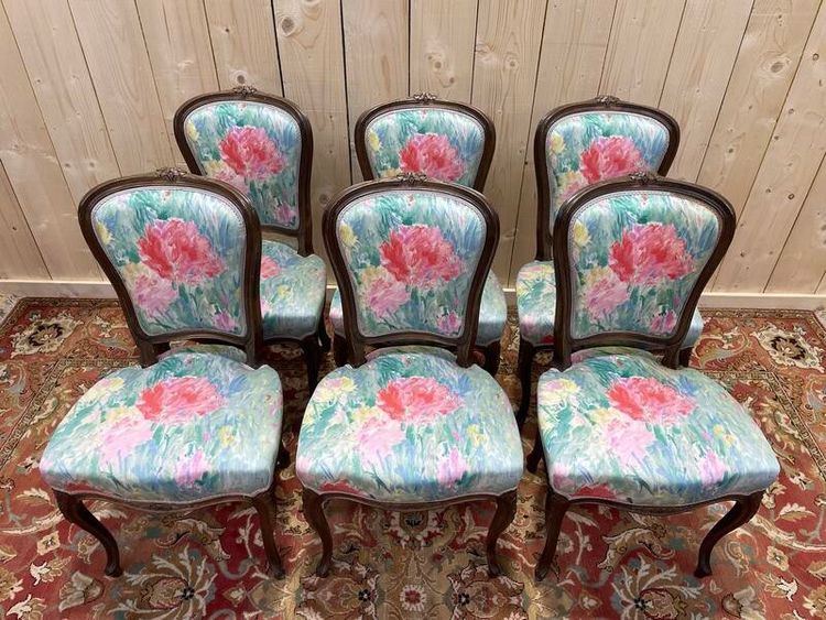 Continuation of 6 Louis Philippe chairs in Rossi Fleuri