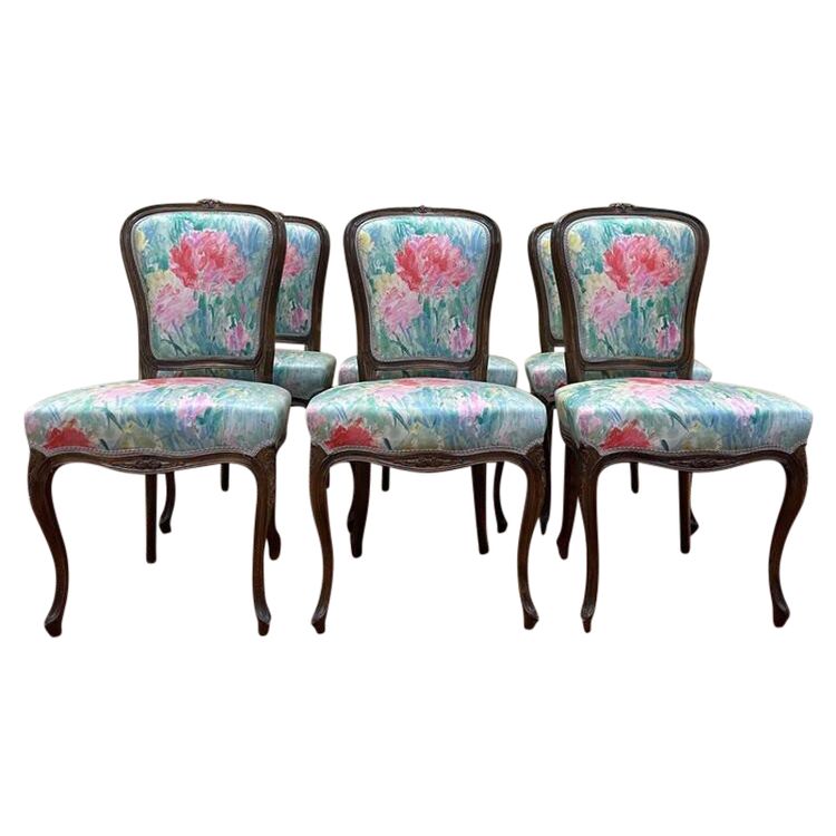 Continuation of 6 Louis Philippe chairs in Rossi Fleuri
