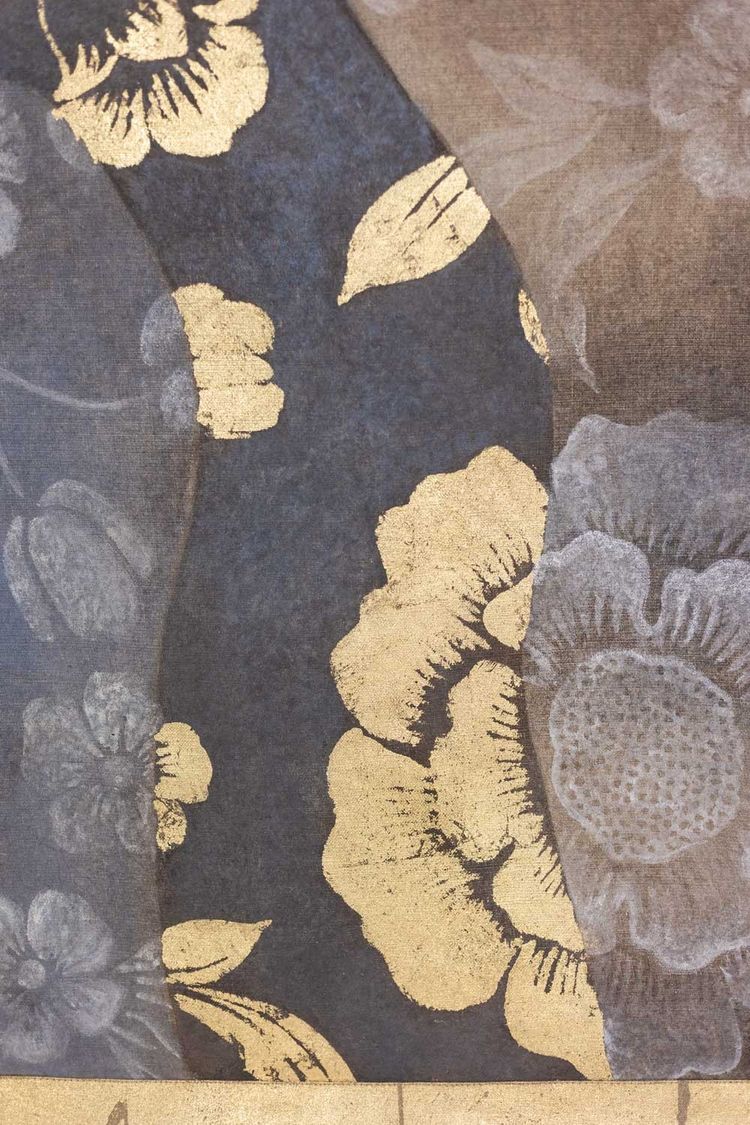 Painted canvas depicting an Italian Renaissance-style portrait. Reference: LS6335B671M