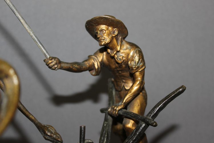 Bronzo L'aratore di Edouard Drouot circa 1900