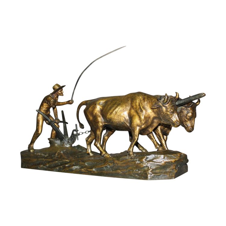 Bronzo L'aratore di Edouard Drouot circa 1900