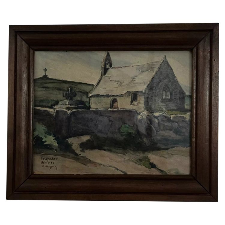 Cappella acquerellata a Porspoder 1935 di E. Vasquer