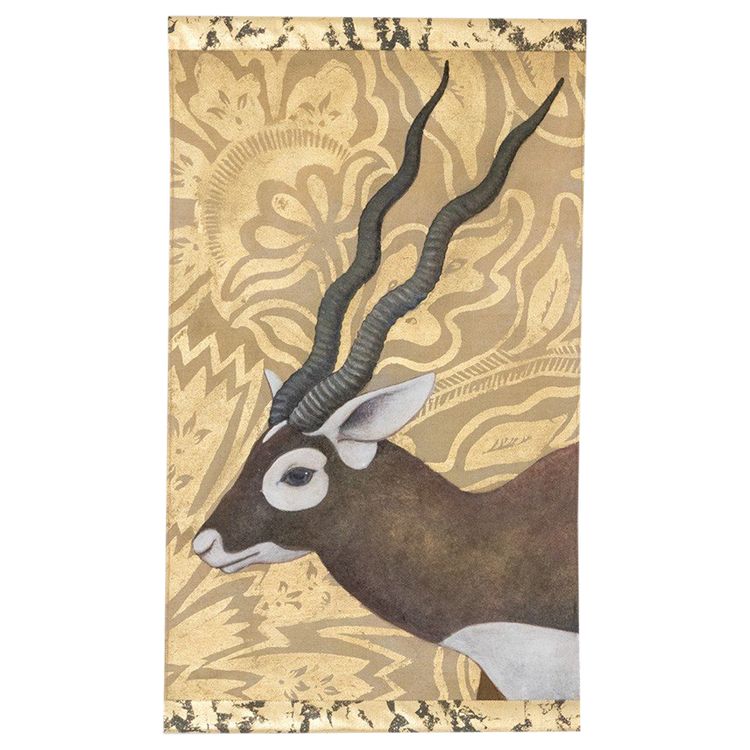 Bemalte Leinwand mit der Darstellung einer Gazelle. Zeitgenössische Arbeit. LS6338501P