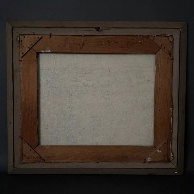 Huile sur toile fermettes bretonnes par Pasquier début XXe
