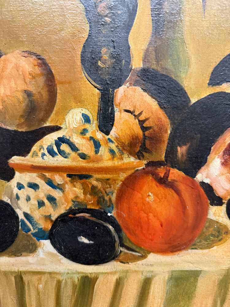 Oil on canvas depicting still life and game 20th century, 70x51 cm, signed