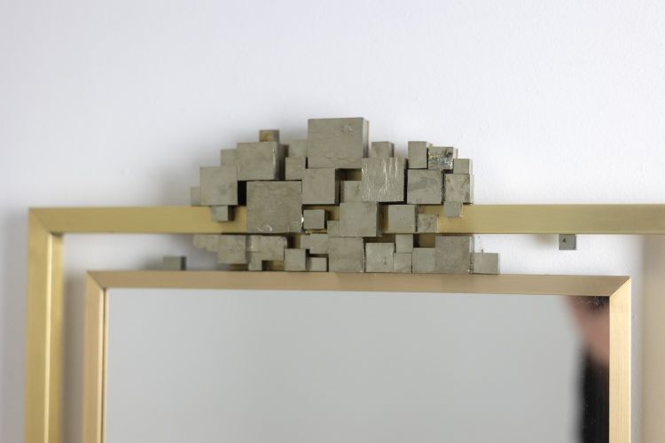 Miroir modèle « Boizot » en laiton, finition vernis. Contemporain. LS5943891Z