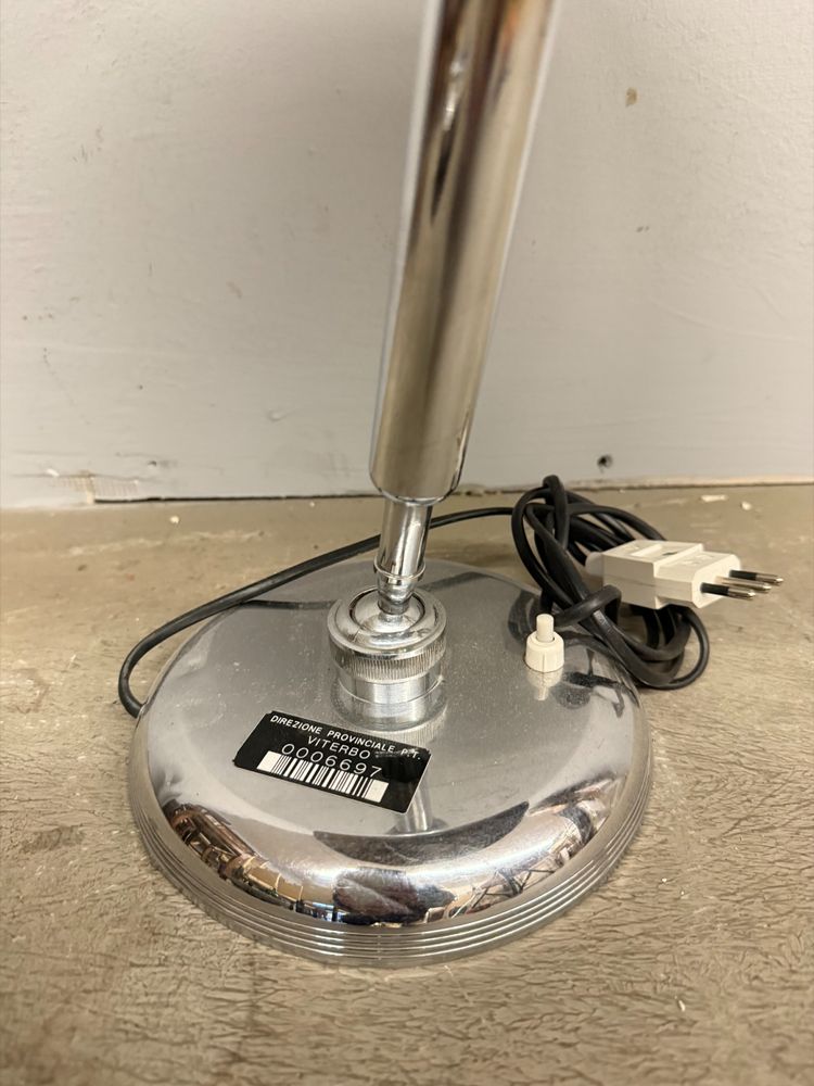 Lampe de table en laiton nickelé Giovanni Michelucci pour Lariolux, 1950 44 cm