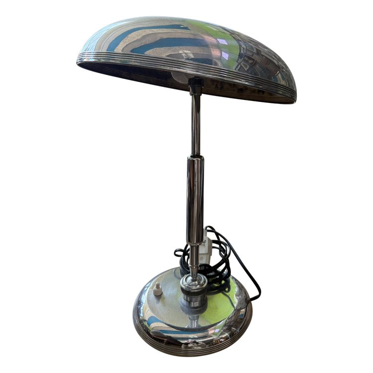 Lampe de table en laiton nickelé Giovanni Michelucci pour Lariolux, 1950 44 cm