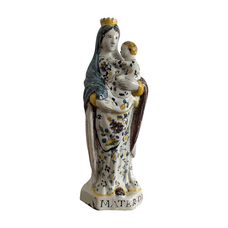 18th century earthenware Virgin Mary Mater Dei
