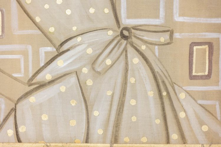 Bemalte Leinwand mit der Darstellung einer eleganten Frau aus den 1950er Jahren. Zeitgenössisch. LS6135675T