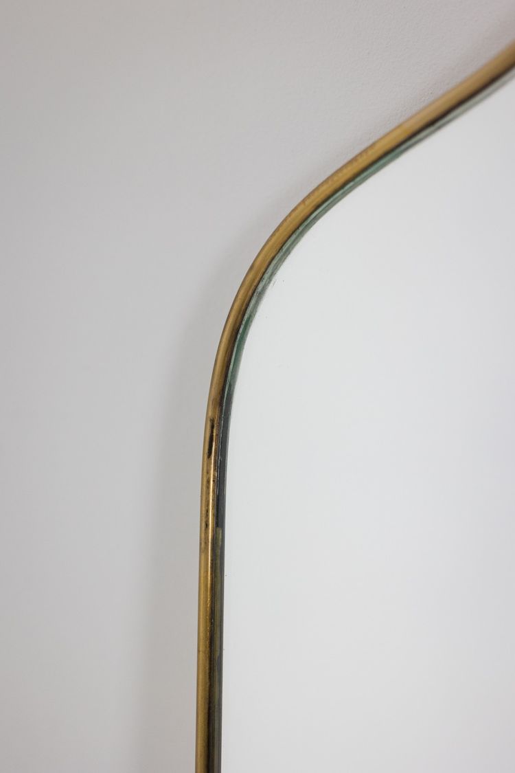 Pair of "gendarme hat" shaped mirrors. 1970s. LS62581108/2L