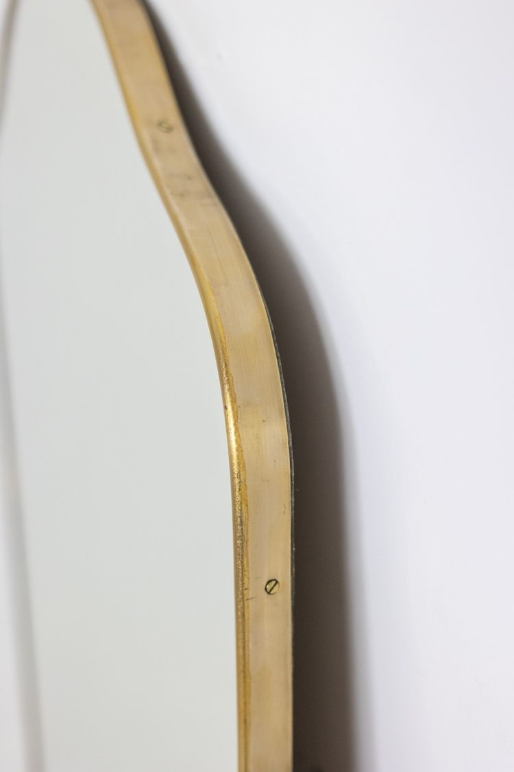 Pair of "gendarme hat" shaped mirrors. 1970s. LS62581108/2L