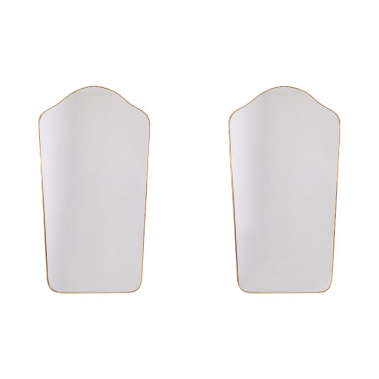 Pair of "gendarme hat" shaped mirrors. 1970s. LS62581108/2L