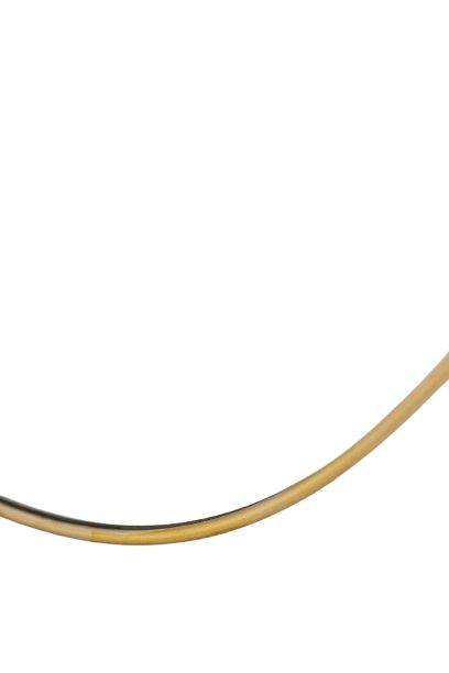 Specchio di forma ovale con asta in ottone dorato. Anni '70. Modello LS6260509U