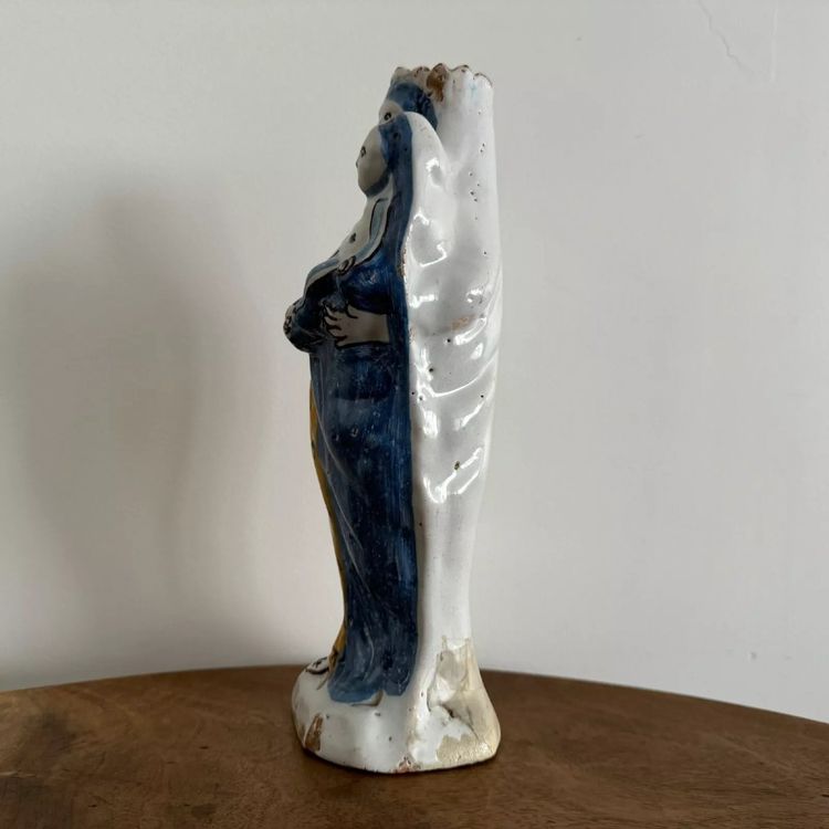 18th century Virgin Mary in Nevers earthenware