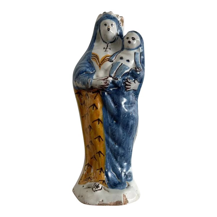 18th century Virgin Mary in Nevers earthenware