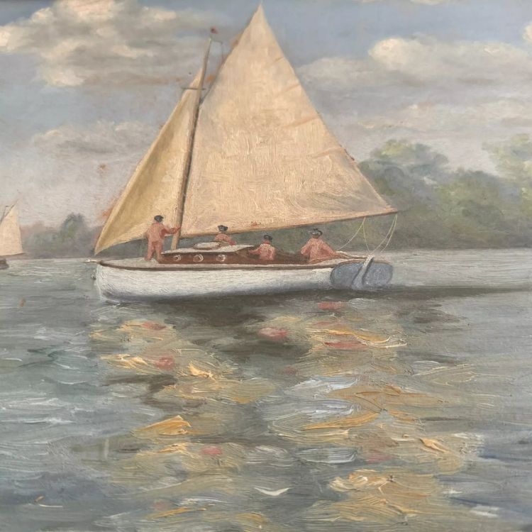 Acquerello raffigurante una regata a Gâchet di Cormerais 1930