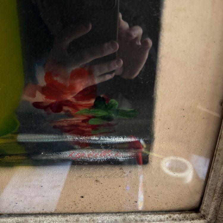 Acquerello su carta natura morta mazzo di fiori vaso giallo XX secolo Devilliers