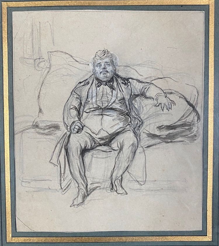 Drawing of Alexandre Dumas père by Paul Gavarni