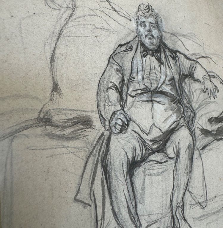 Drawing of Alexandre Dumas père by Paul Gavarni