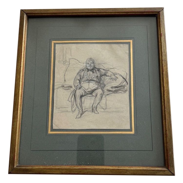 Drawing of Alexandre Dumas père by Paul Gavarni