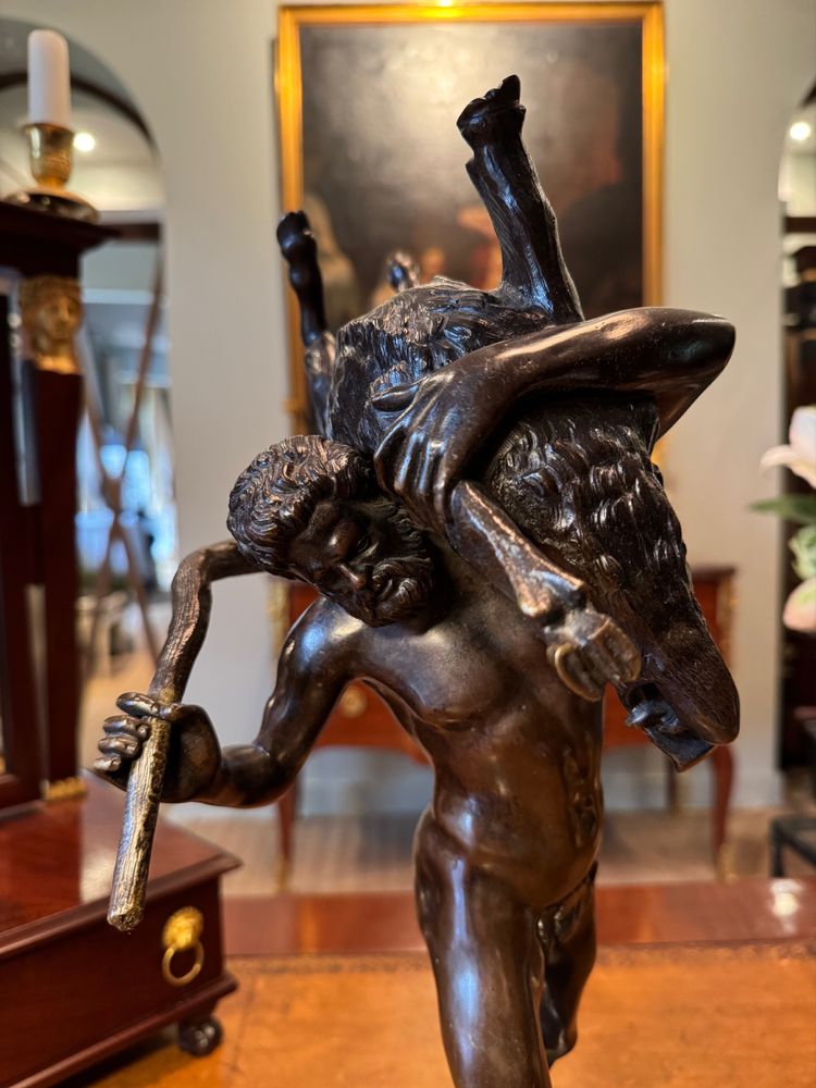 Ercole in bronzo e il cinghiale di Erimanto, Giambologna, inizi del XIX secolo.