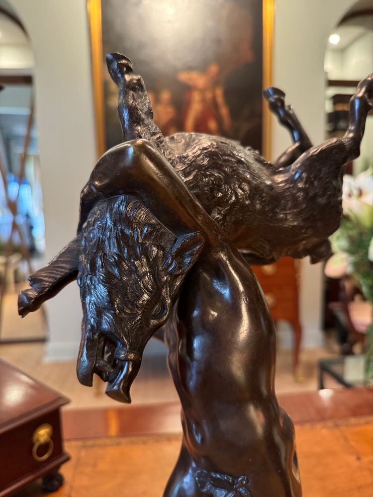 Ercole in bronzo e il cinghiale di Erimanto, Giambologna, inizi del XIX secolo.