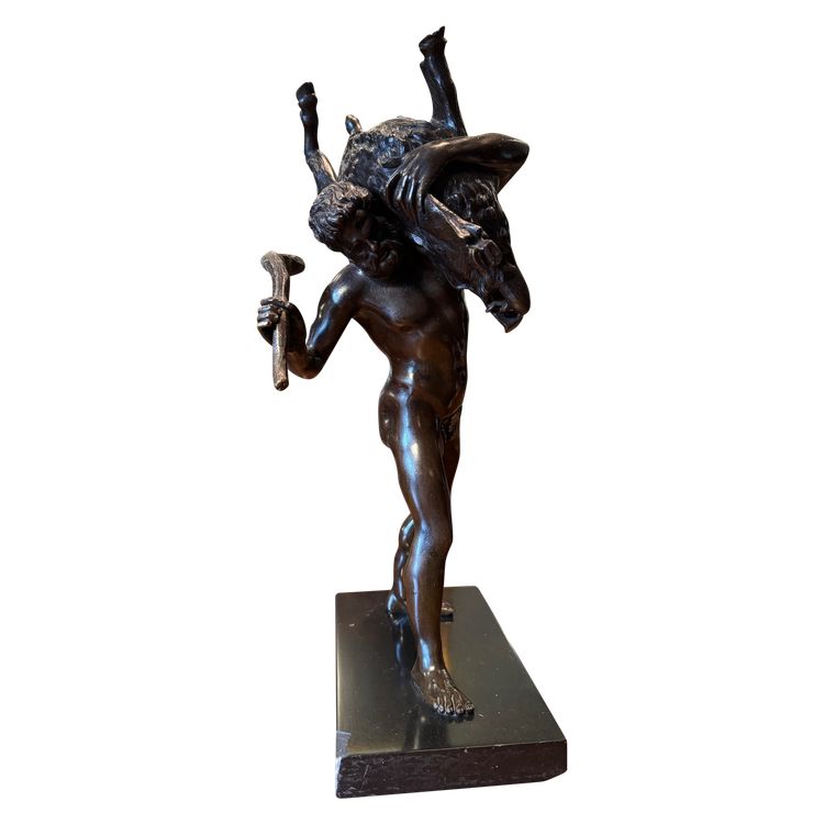 Ercole in bronzo e il cinghiale di Erimanto, Giambologna, inizi del XIX secolo.