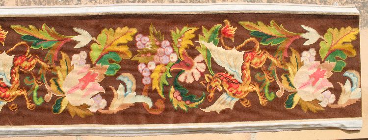 Tapestry valance with griffins, bunches of grapes and flowers in the Renaissance style