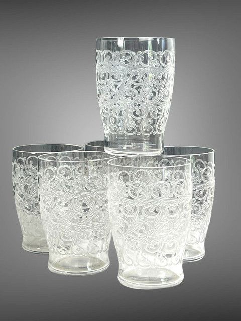ART DECO PORT SERVICE WITH 6 BACCARAT GLASSES, ROHAN GOUVIEUX MODEL