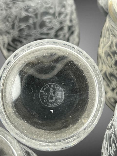 ART DECO PORT SERVICE WITH 6 BACCARAT GLASSES, ROHAN GOUVIEUX MODEL