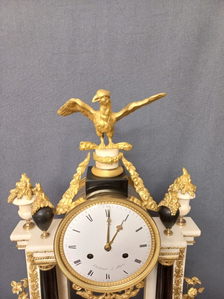 18th century gilt bronze and marble clock