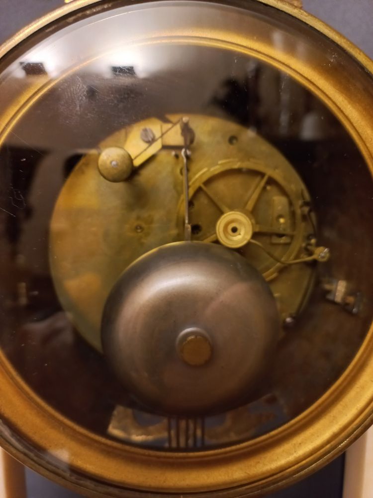 18th century gilt bronze and marble clock