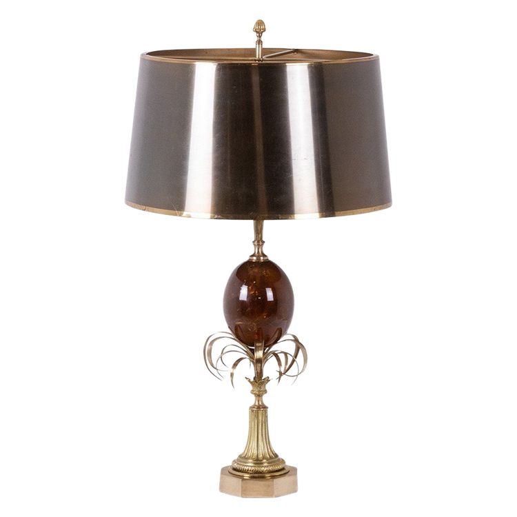 Casa Carlo. Lampada “Egg” in resina frattale e bronzo. Circa 1970. LS6366908Y
