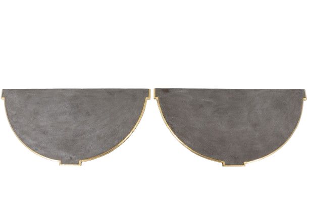 Pair of half-moon shaped console tables. Work of art craftsman. LS63791912B