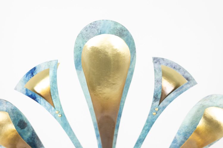 Lampe-sculpture avec des agates. Travail d’artisan d’art. LS63804009M