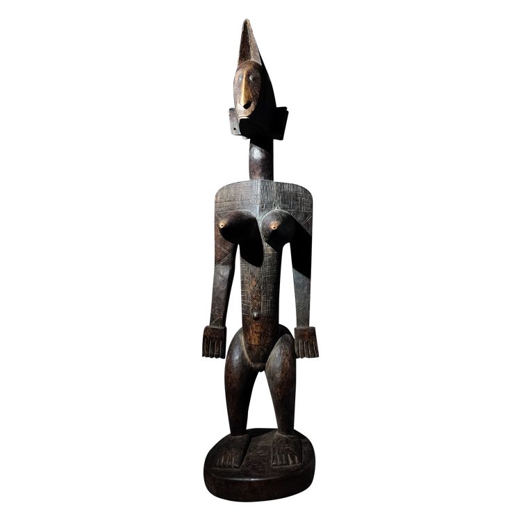 Grande statua femminile in stile cubista Bambara Mali