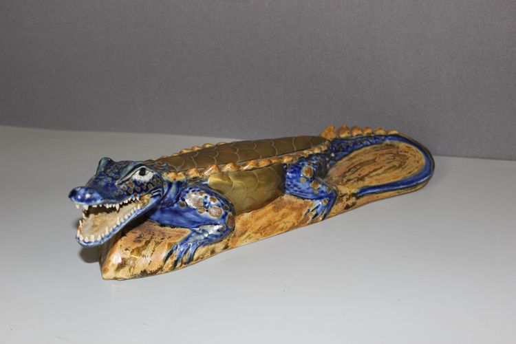Ceramic and Brass Crocodile XX