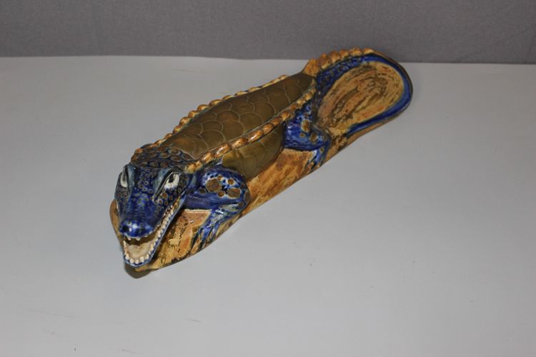 Ceramic and Brass Crocodile XX