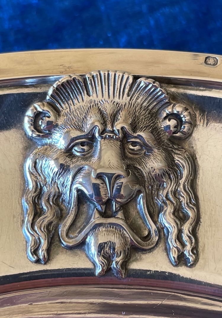 Semi-hollow solid silver dish.