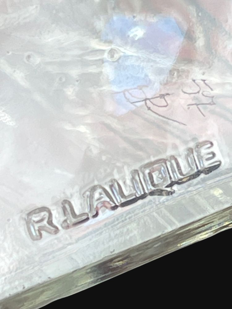 RENÉ LALIQUE 1910 FLACON ANCIEN A LOTION EN VERRE BLANC POUR ROGER GALLET