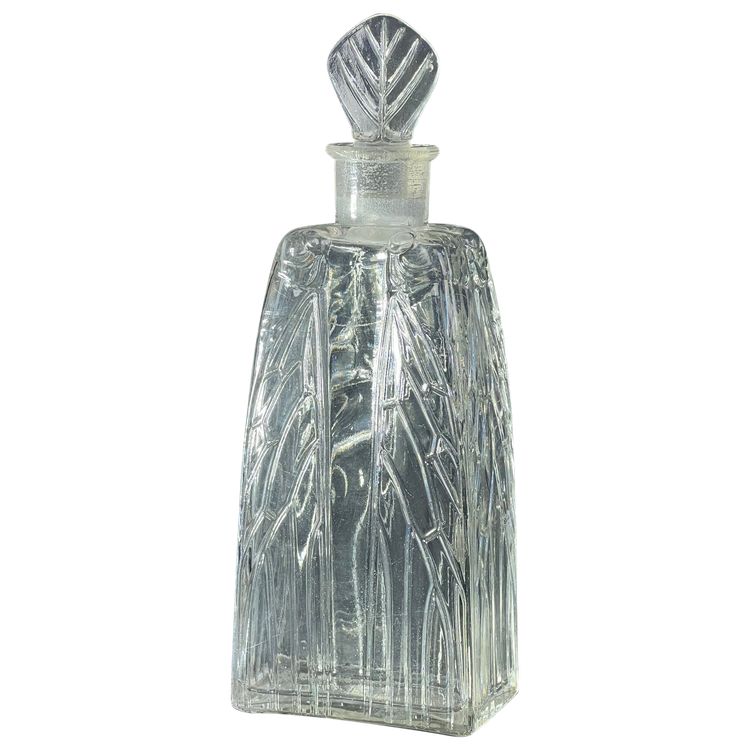 RENÉ LALIQUE 1910 FLACON ANCIEN A LOTION EN VERRE BLANC POUR ROGER GALLET