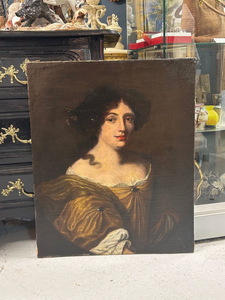 Presumed Portrait of Hortense Mancini after Jacob Ferdinand Voet - Oil on Canvas, 17th Century