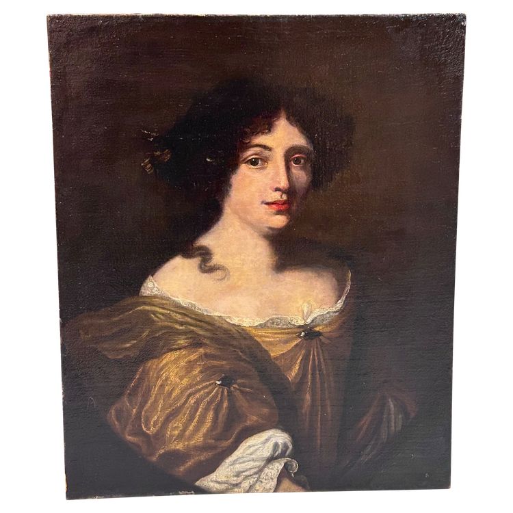 Presumed Portrait of Hortense Mancini after Jacob Ferdinand Voet - Oil on Canvas, 17th Century