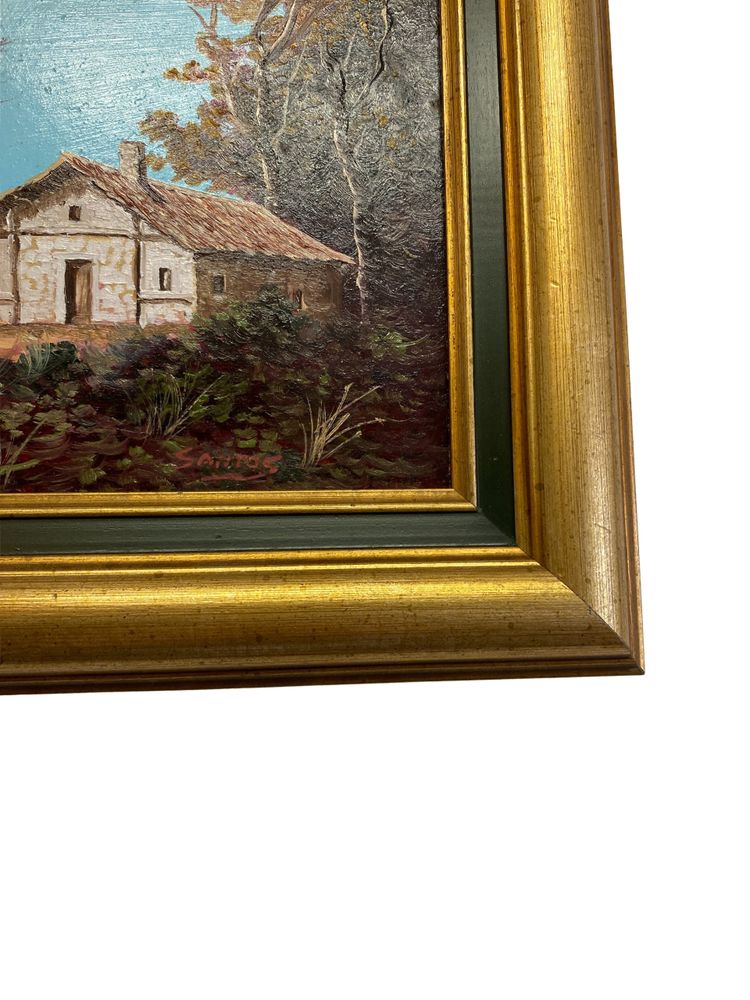 Oil on cardboard signed Santos