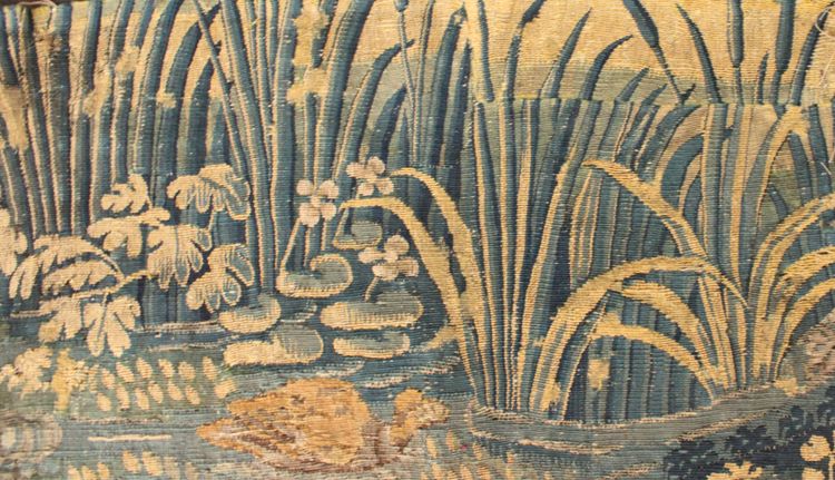 Fragment of a tapestry "Verdure with Ducks", Brussels workshop, mid-16th century