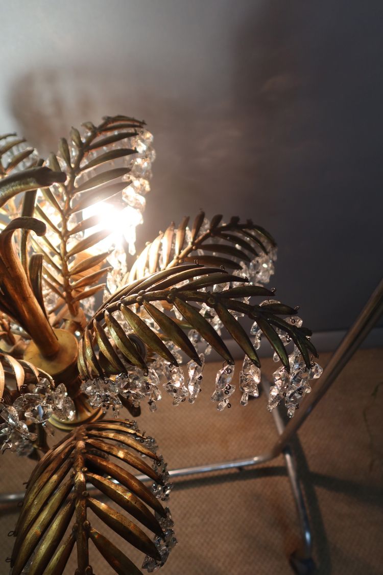 Bronze chandelier, palm tree model, after Baguès