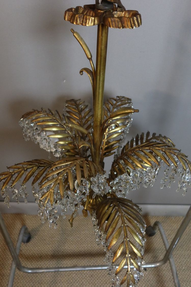 Bronze chandelier, palm tree model, after Baguès