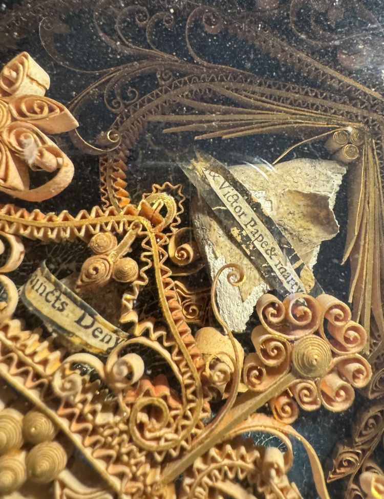 Papal Paperolles Reliquary with a Representation of Mary Magdalene - 18th Century